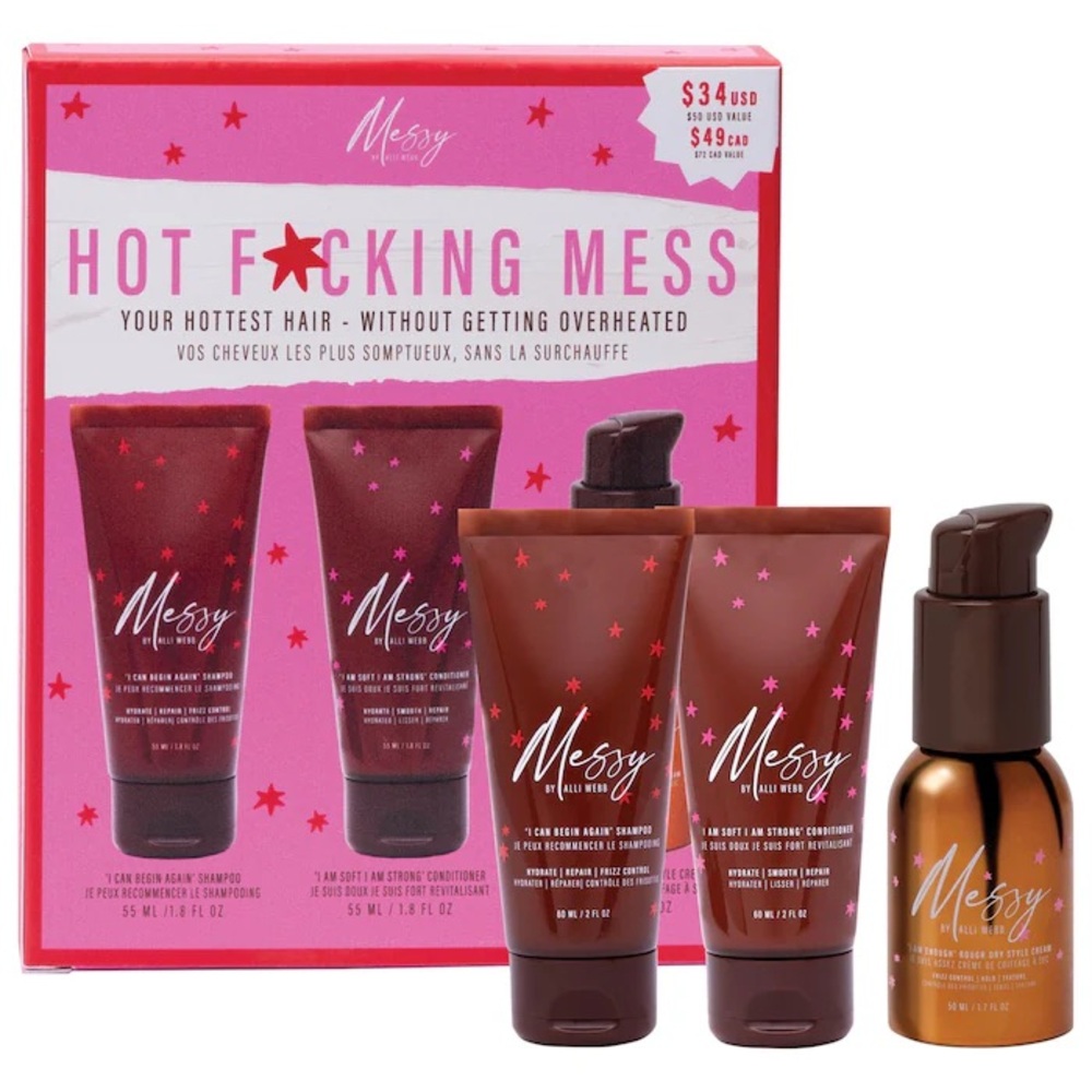 Hot Mess Mini Hair Styling Set for Frizz Control and Hydration